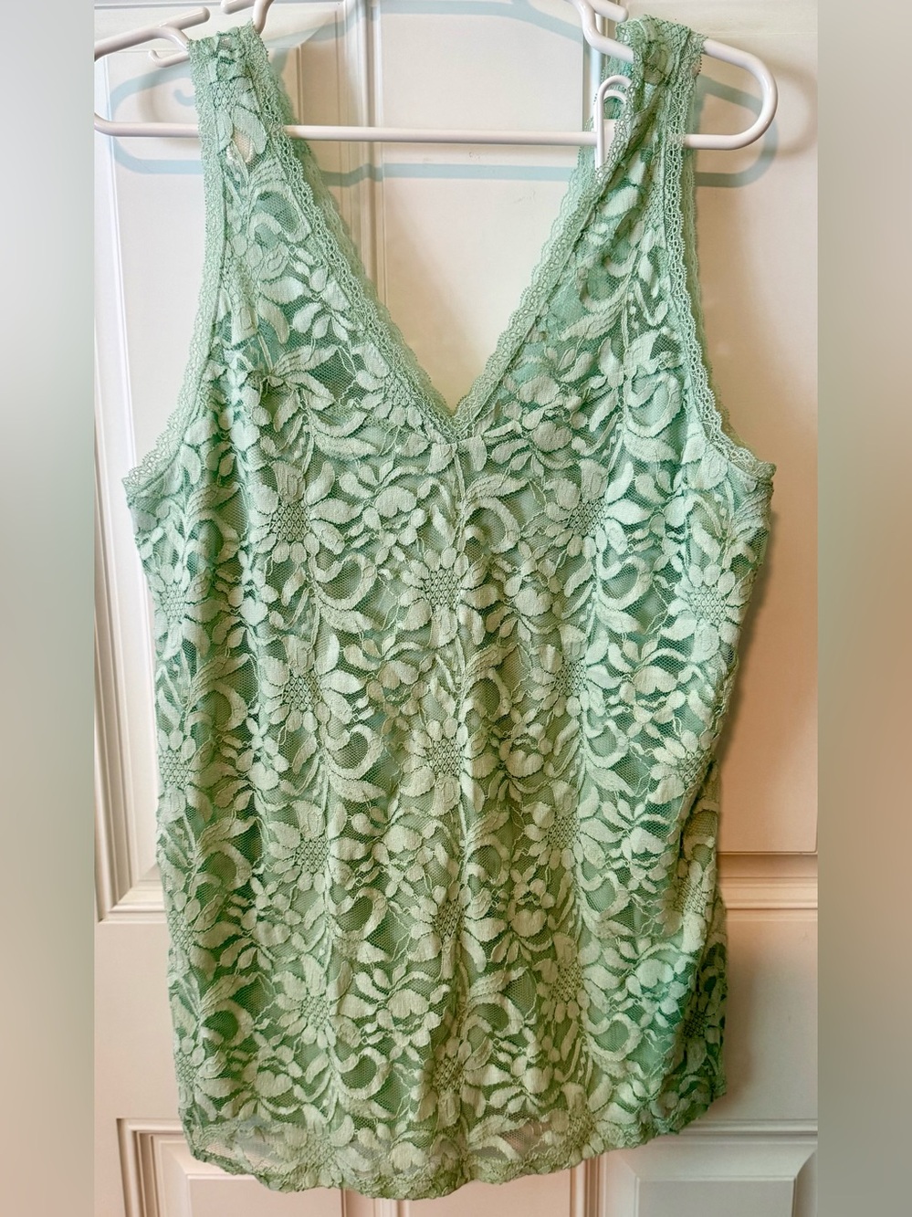 torrid Mint Lace V-Neck Shell